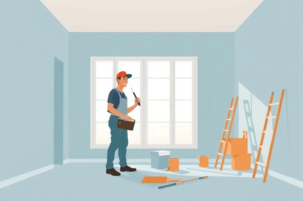Intérieur rénové après travaux de peinture à Feyzin