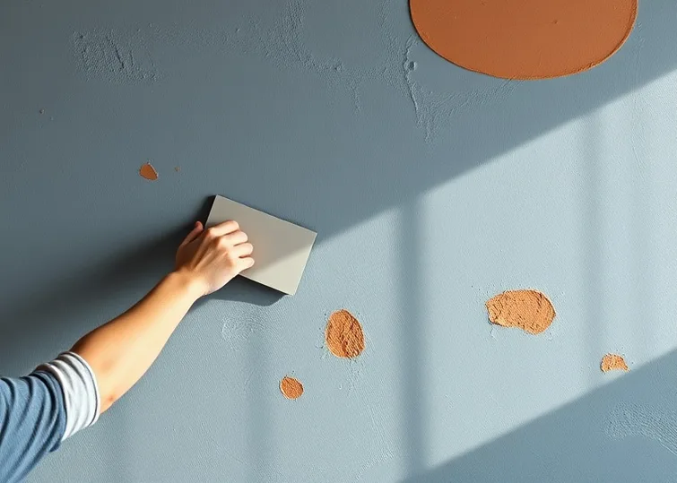 Application d'un enduit décoratif à la lisseuse sur un mur